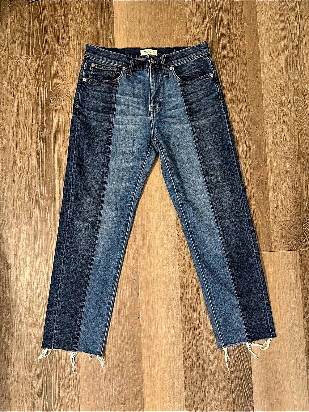Madewell Cruiser Straight Crop Jeans: Two-Tone Edition Crop Jeans Waist 27 Blue